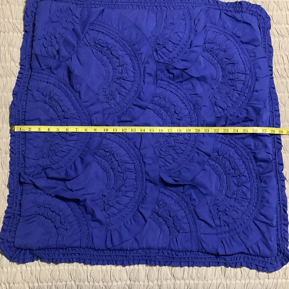 Anthropologie Textured Blue Euro Sham 26X26 Inches Bohemian Rustic